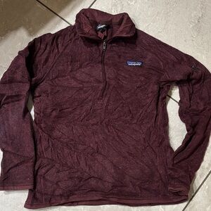 Patagonia Burgundy Quarter-Zip Fleece size small